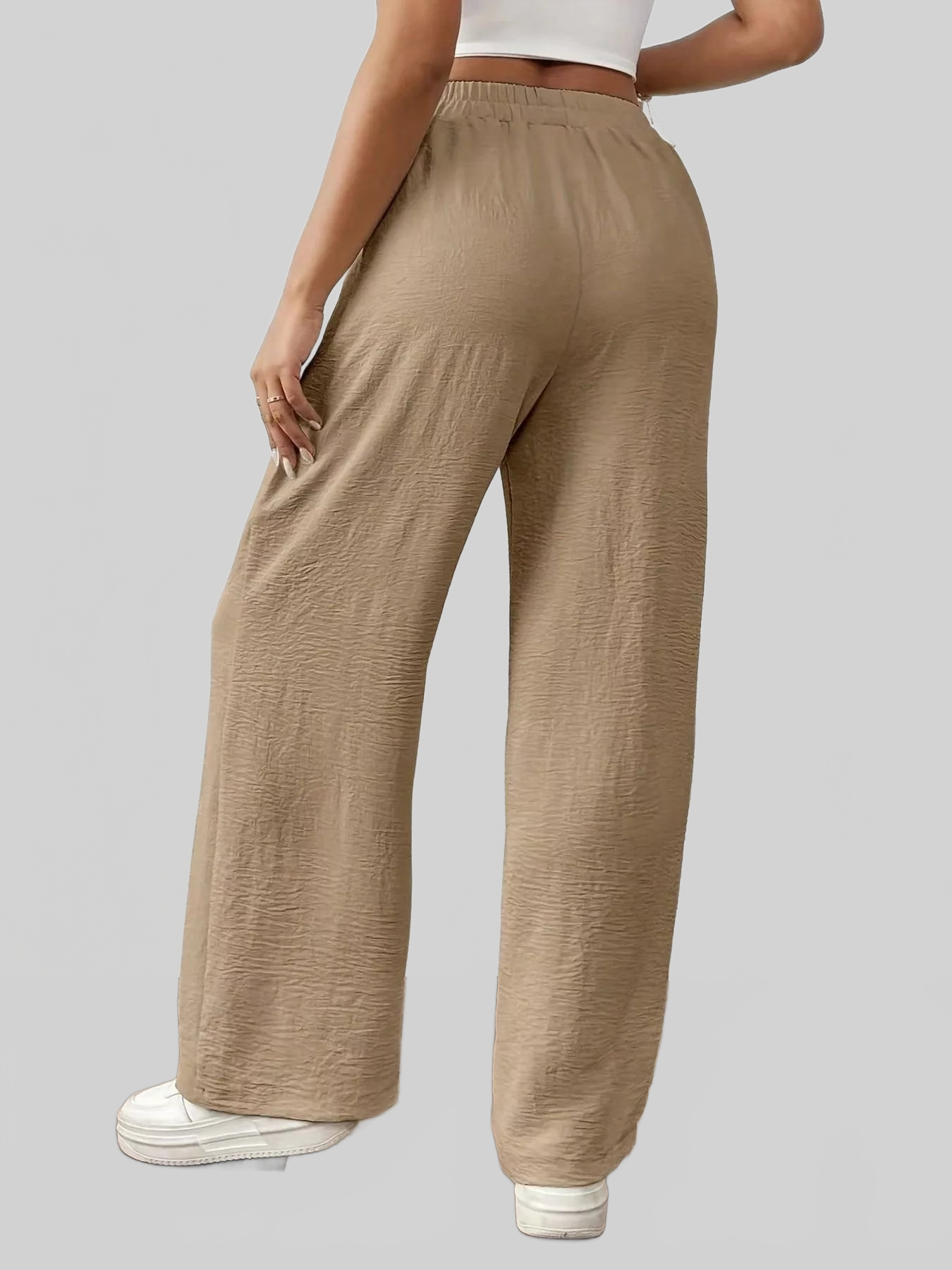 Casual Drawstring Wide Leg Pants nicholesgifts