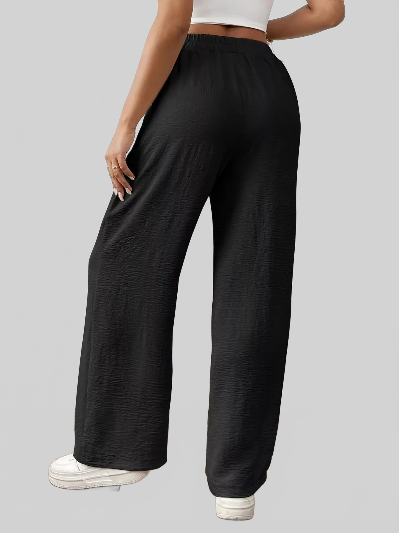 Casual Drawstring Wide Leg Pants nicholesgifts