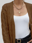 Women Cable-Knit Button Down Cardigan nicholesgifts