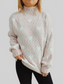 Women Heart Heathered Turtleneck Drop Shoulder Pullover Sweater nicholesgifts