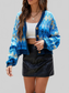 Women Geometric Button Up Dropped Shoulder Cardigan nicholesgifts