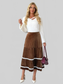 Women Velvet Tiered Midi Skirt nicholesgifts