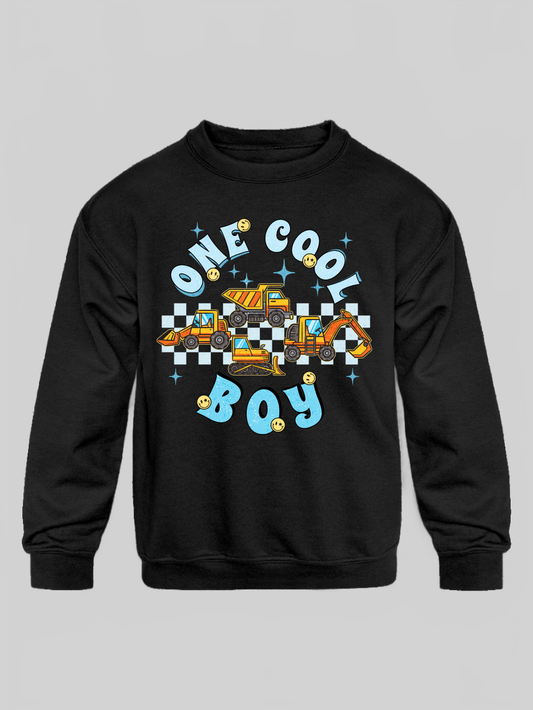 Toddler Boys One Cool Boy Long Sleeve Crewneck Sweatshirt nicholesgifts