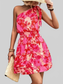Tied Smocked Printed Single Shoulder Dress nicholesgifts