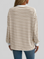 Women Ivy Lane Striped Round Neck Long Sleeve Sweatshirt nicholesgifts