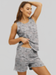 Printed Round Neck Top and Shorts Lounge Set nicholesgifts
