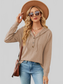 Drawstring Half Button Long Sleeve Hoodie nicholesgifts