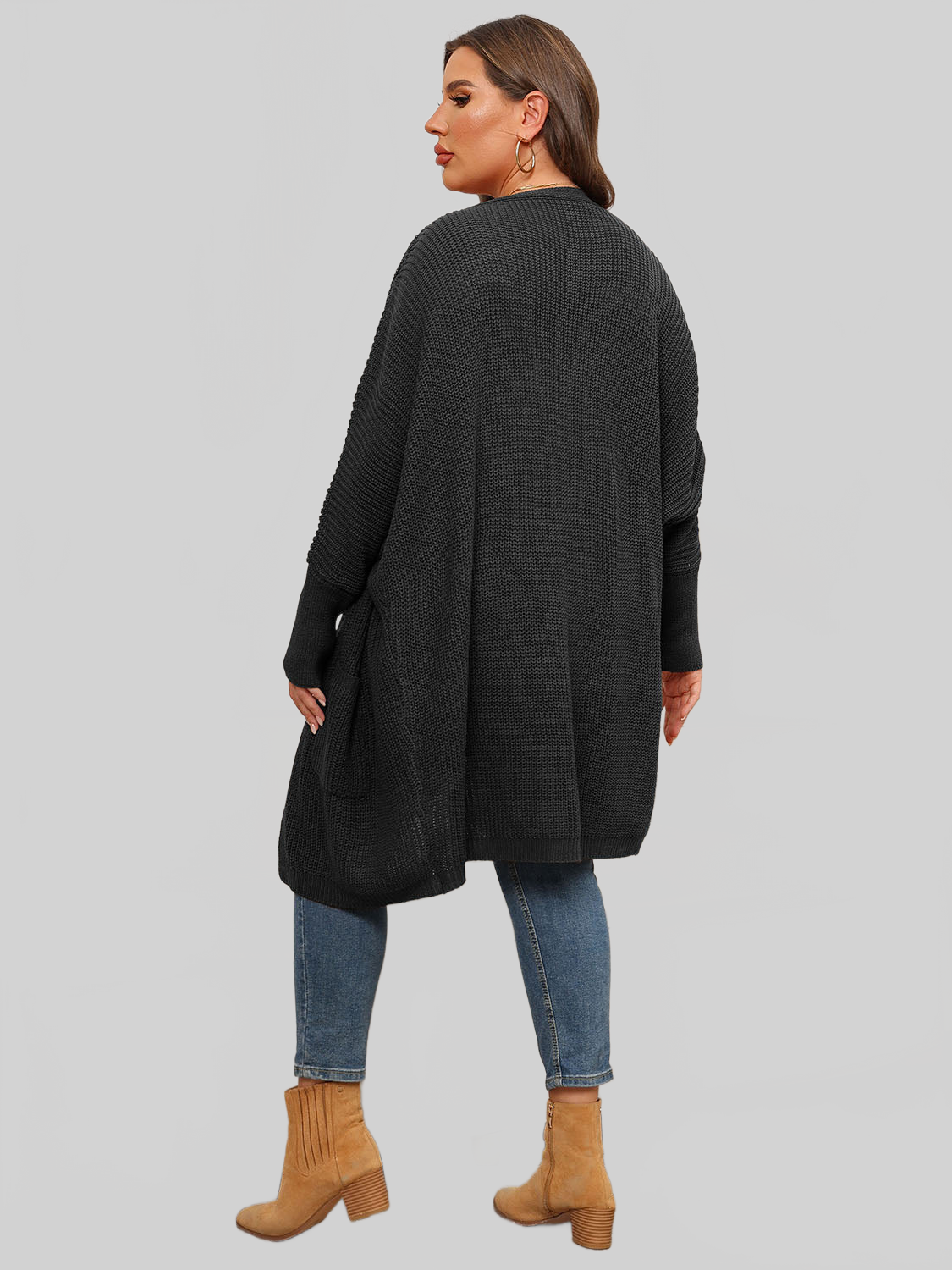 Women Plus Size Open Front Cardigan With Pockets NicholesGifts