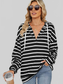 Drawstring Striped Long Sleeve Hoodie NicholesGifts