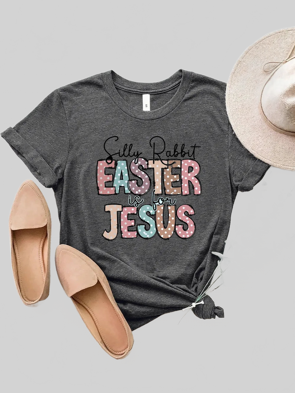 Letter Graphic Round Neck Short Sleeve T-Shirt nicholesgifts