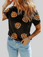 Sequin Pumpkin Round Neck Short Sleeve T-Shirt nicholesgifts