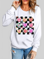 Women Valentine's Day Checkered Heart Long Sleeve Sweatshirt nicholesgifts