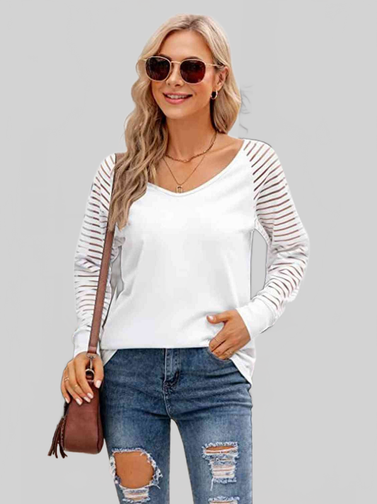 Women V-Neck Long Raglan Sleeve Top NicholesGifts