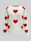 Women Valentine’s Day Heart Round Neck Long Sleeve Sweater NicholesGifts