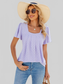 Women Eyelet Square Neck Flutter Sleeve Blouse nicholesgifts