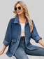 Button Up Long Sleeve Denim Jacket nicholesgifts