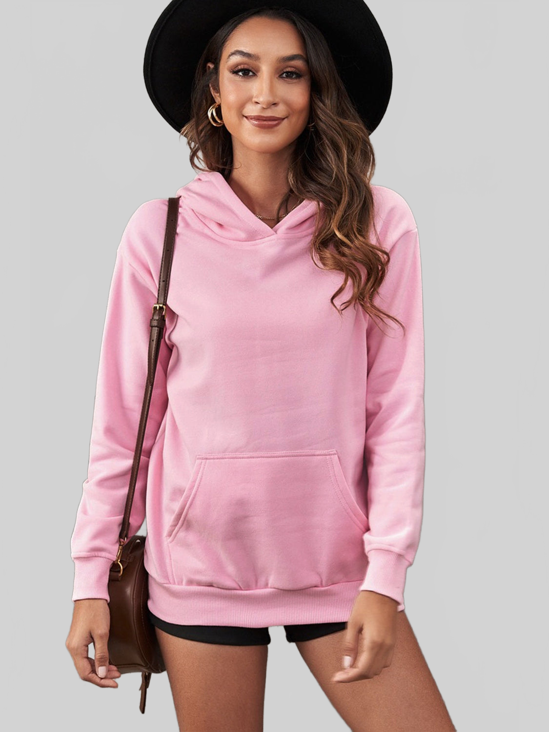 NicholesGifts Women Dropped Shoulder Kangaroo Pocket Hoodie NicholesGifts