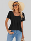 Women Eyelet Square Neck Flutter Sleeve Blouse nicholesgifts