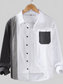 Men's Plus Size Color Block Long Sleeve Shirt nicholesgifts