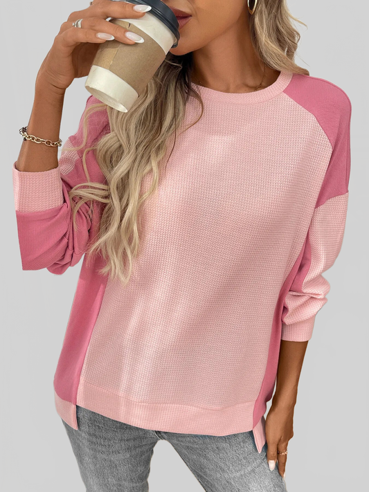 Color Block Long Sleeve Sweatshirt nicholesgifts