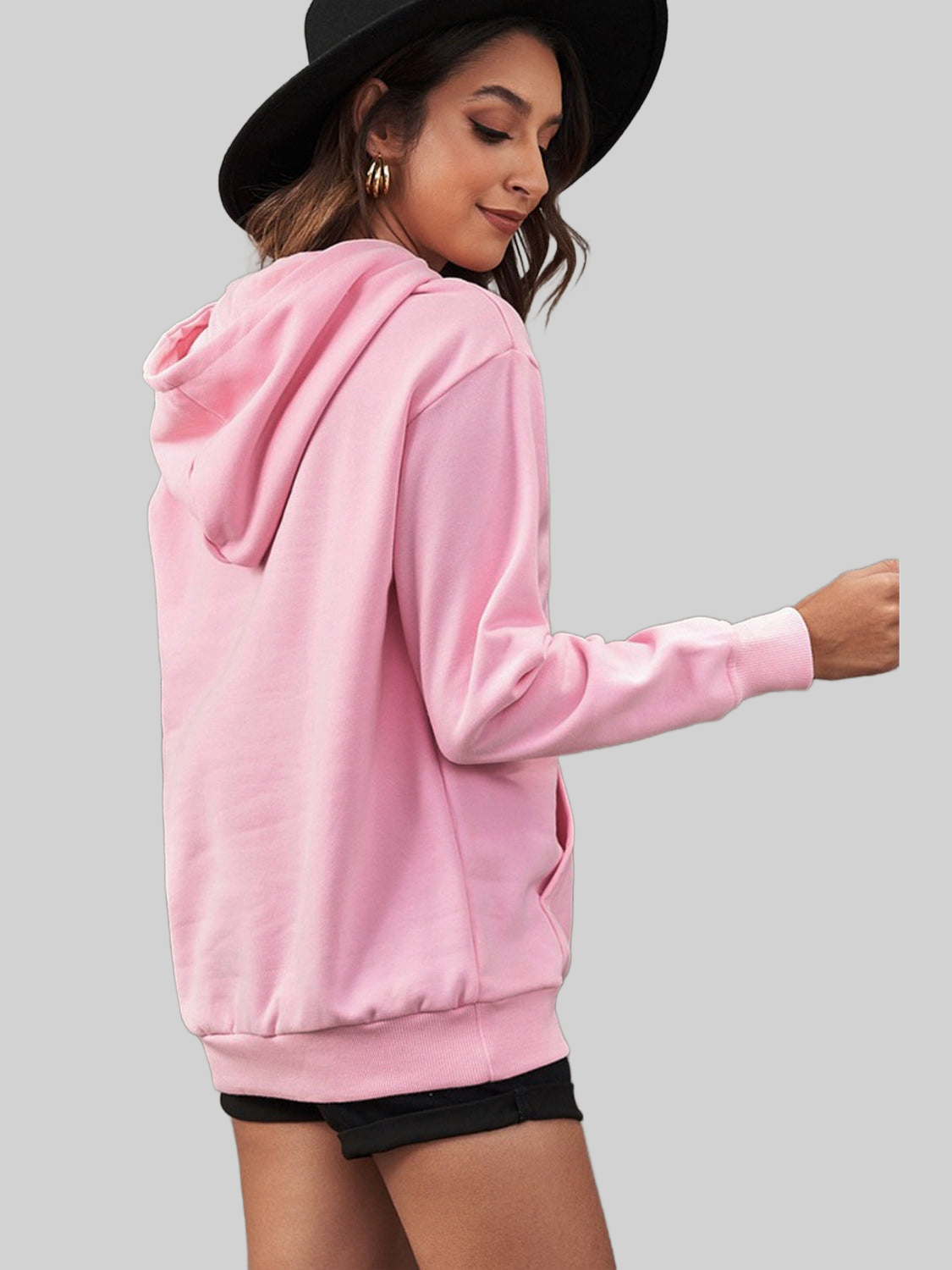 NicholesGifts Women Dropped Shoulder Kangaroo Pocket Hoodie NicholesGifts