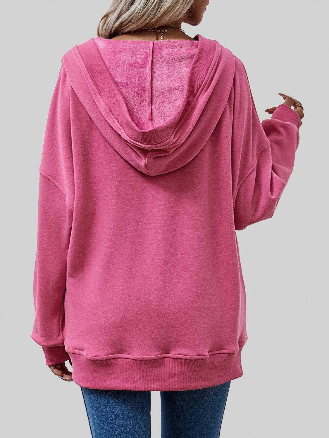 NicholesGifts Women V-Neck Drop Shoulder Long Sleeve Hoodie nicholesgifts