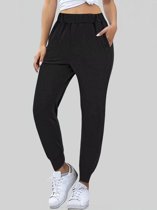 Women Comfortable Elastic Waist Casual Pants nicholesgifts