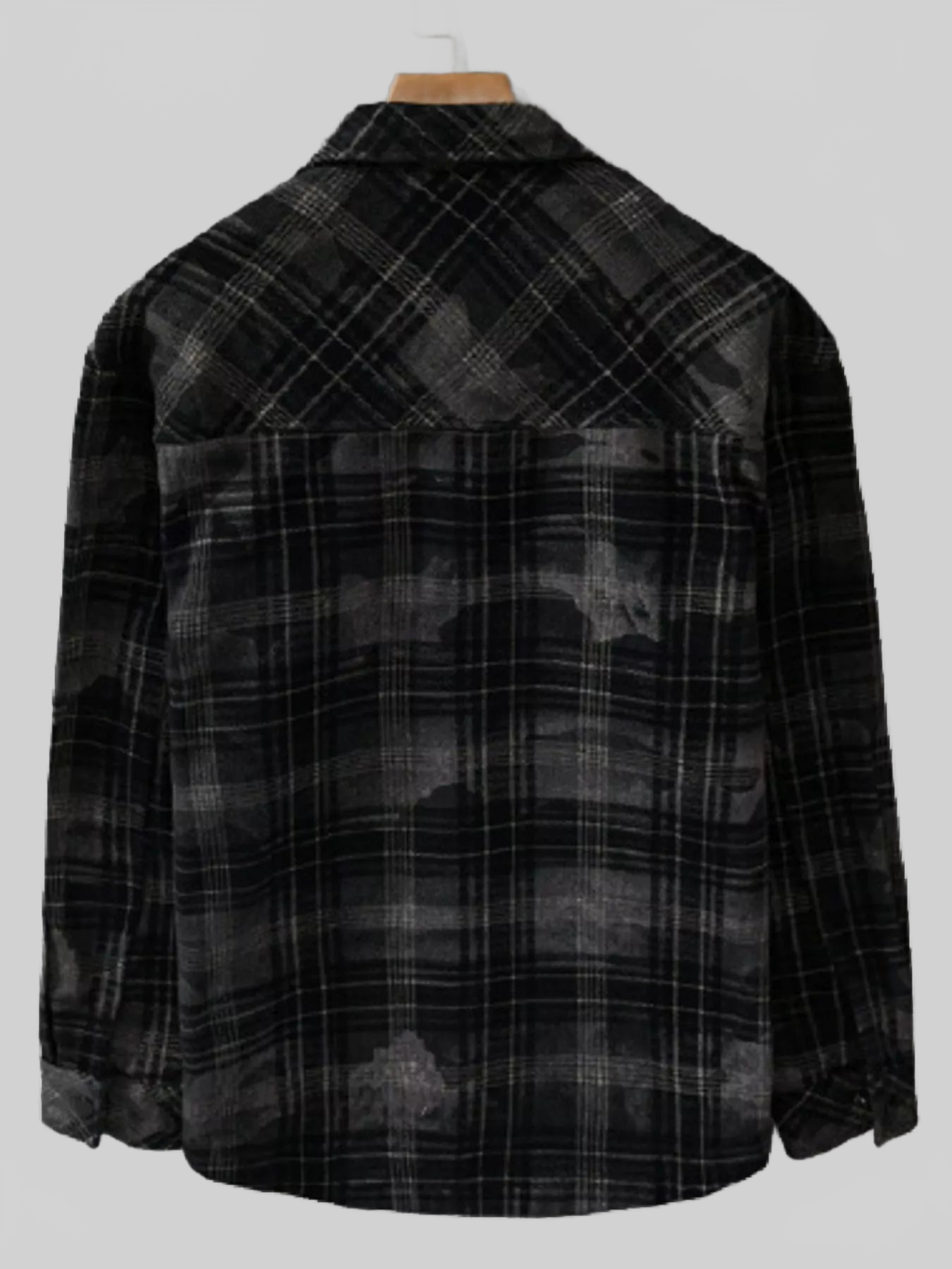 Men's Plus Size Plaid Button Up Long Sleeve Shirt nicholesgifts