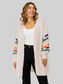 Women Angel Wings Striped Open Front Dropped Shoulder Cardigan nicholesgifts