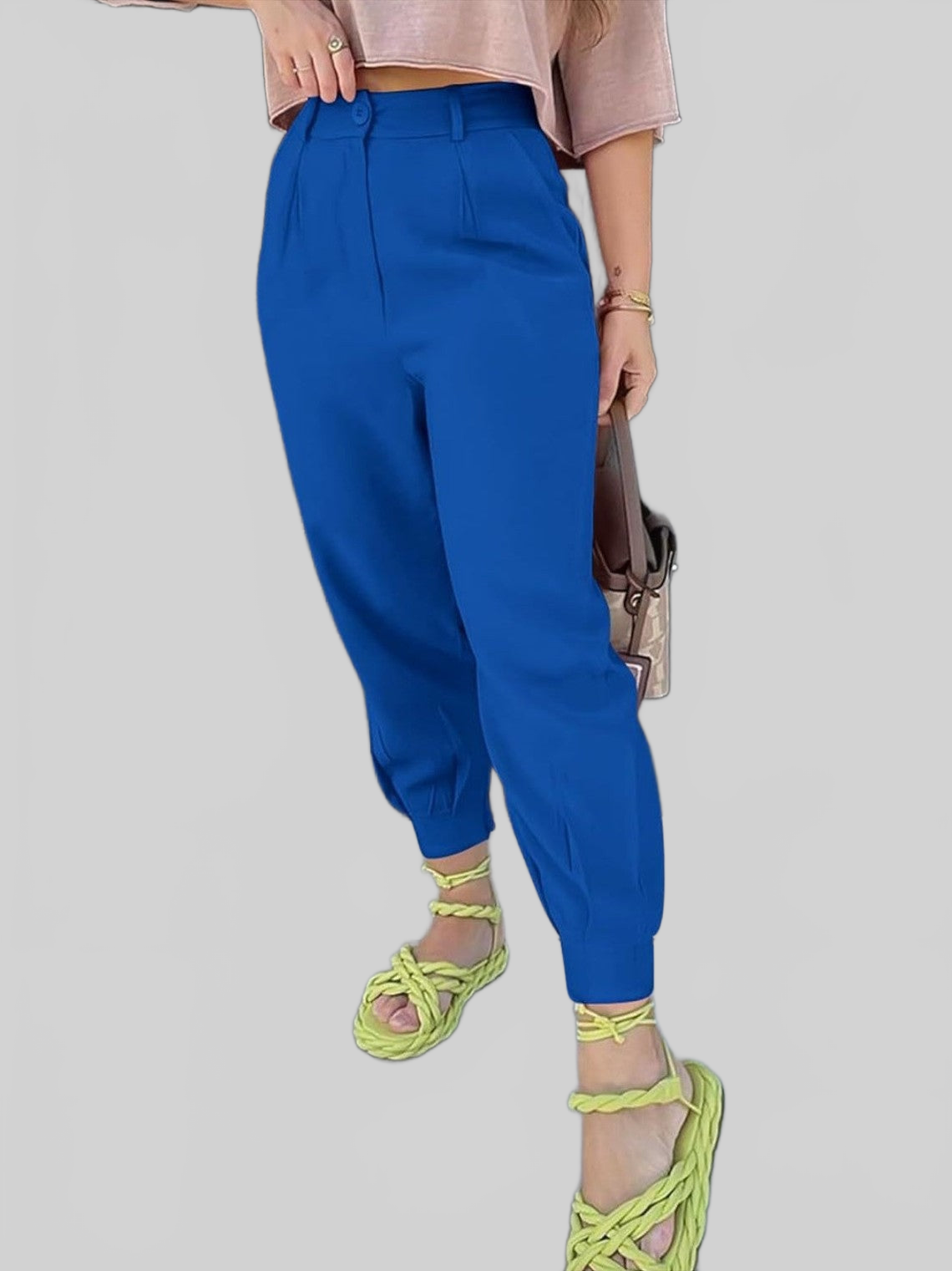 Women High Waist Cropped Pants nicholesgifts
