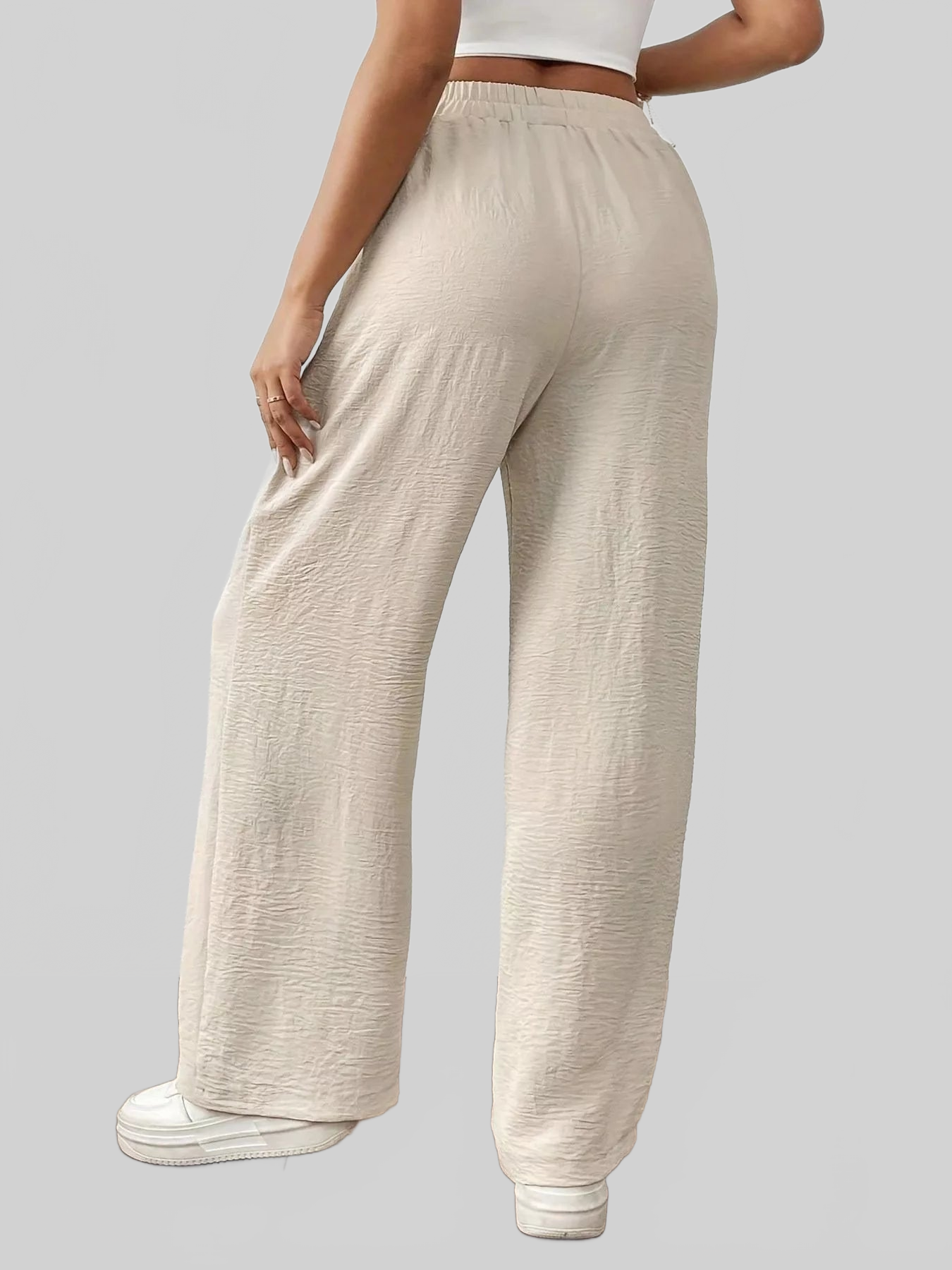 Casual Drawstring Wide Leg Pants nicholesgifts