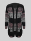 Women Striped Open Front Long Sleeve Cardigan with Pockets nicholesgifts