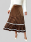 Women Velvet Tiered Midi Skirt nicholesgifts