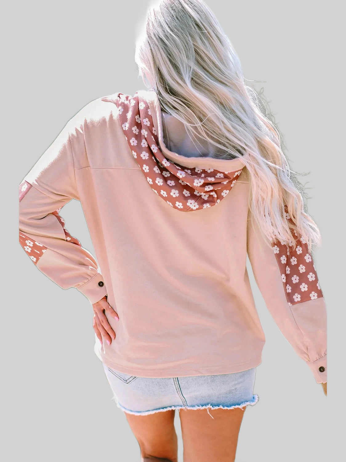 Drawstring Star Long Sleeve Hoodie nicholesgifts