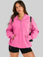 Pocketed Half Zip Long Sleeve Hoodie NicholesGifts