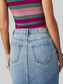 Raw Hem Front Slit Denim Midi Skirt nicholesgifts