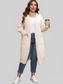 Plus Size Long Sleeve Pocketed Cardigan Trendsi