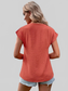 Decorative Button V-Neck Short Sleeve Blouse nicholesgifts
