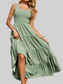 Women Tiered Smocked Wide Strap Summer Dress nicholesgifts