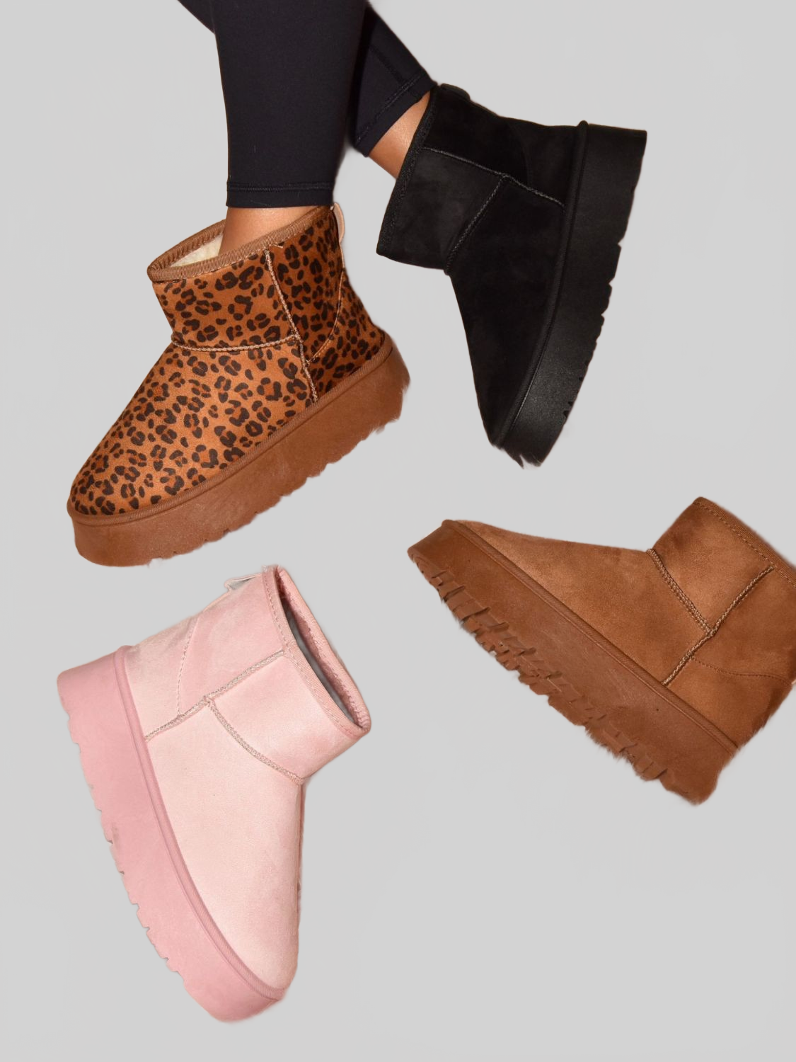 Women Wild Diva Thermal Furry Leopard Platform Booties NicholesGifts