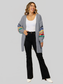 Women Angel Wings Striped Open Front Dropped Shoulder Cardigan nicholesgifts