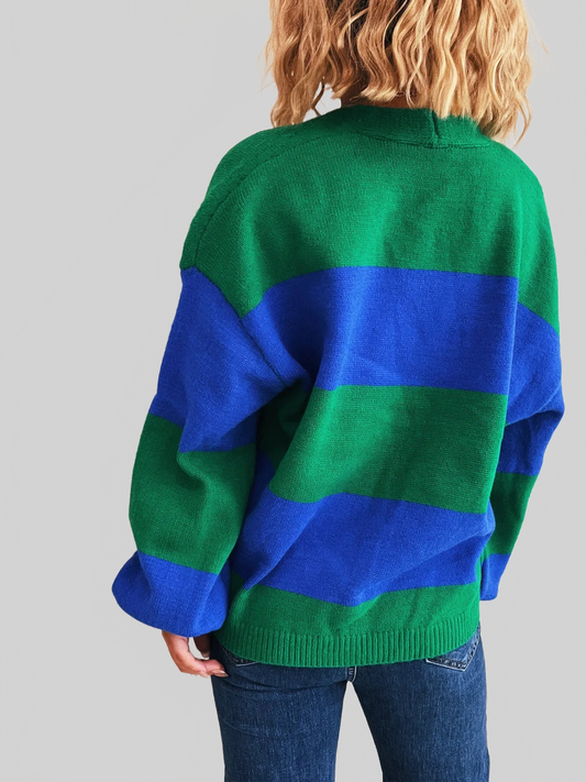 Women Color Block Open Front Cardigan nicholesgifts