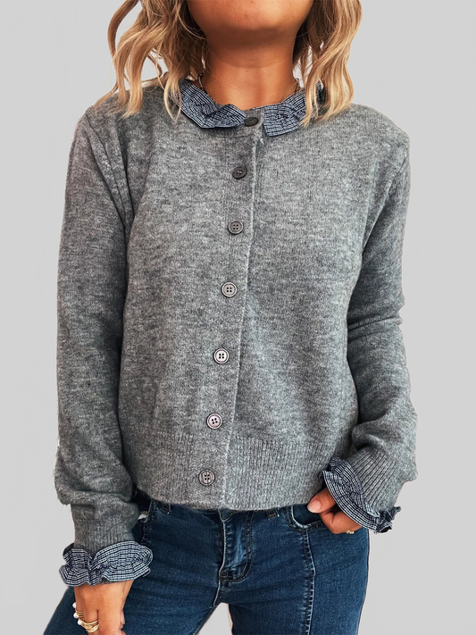 Button Up Long Sleeve Cardigan nicholesgifts