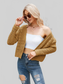 Open Front Cuffed Cropped Cardigan nicholesgifts