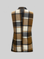 Plaid Open Front Collared Neck Vest nicholesgifts