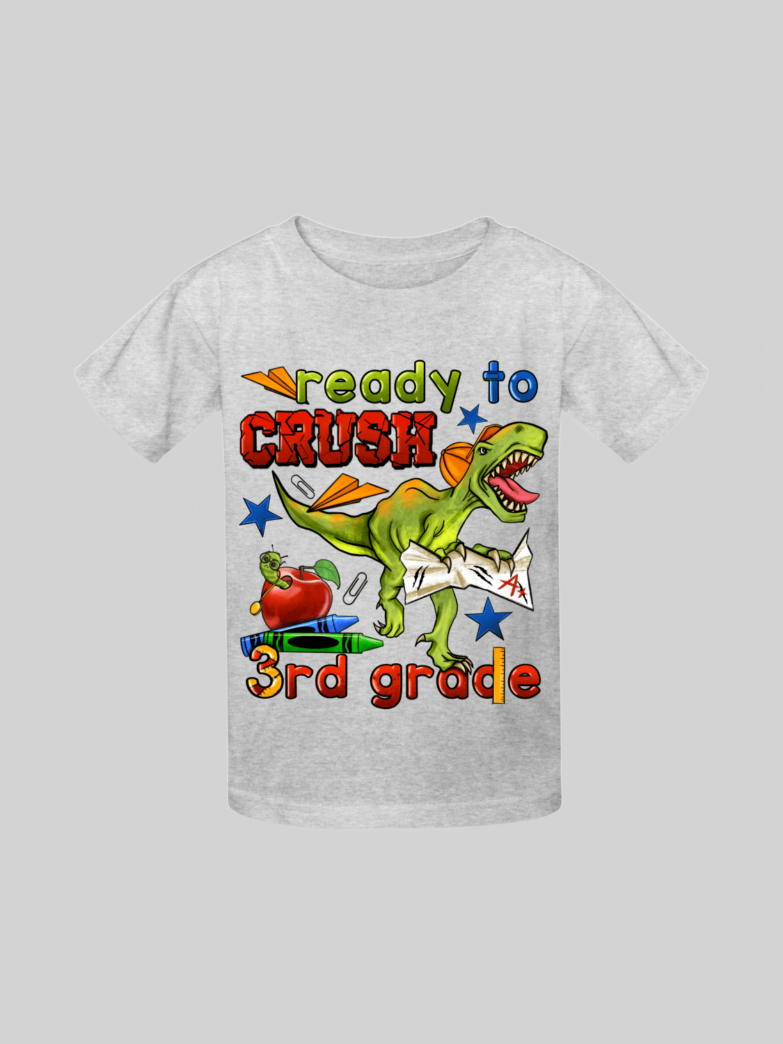 Boys Ready To Crush Third Grade Short Sleeve Tee Shirts for Back To School nicholesgifts