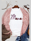 MAMA Sequin Round Neck Short Sleeve T-Shirt nicholesgifts