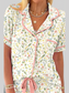 Printed Button Up Short Sleeve Top and Shorts Lounge Set nicholesgifts
