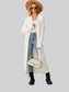 Women Full Size Collared Open Front Duster Cardigan nicholesgifts
