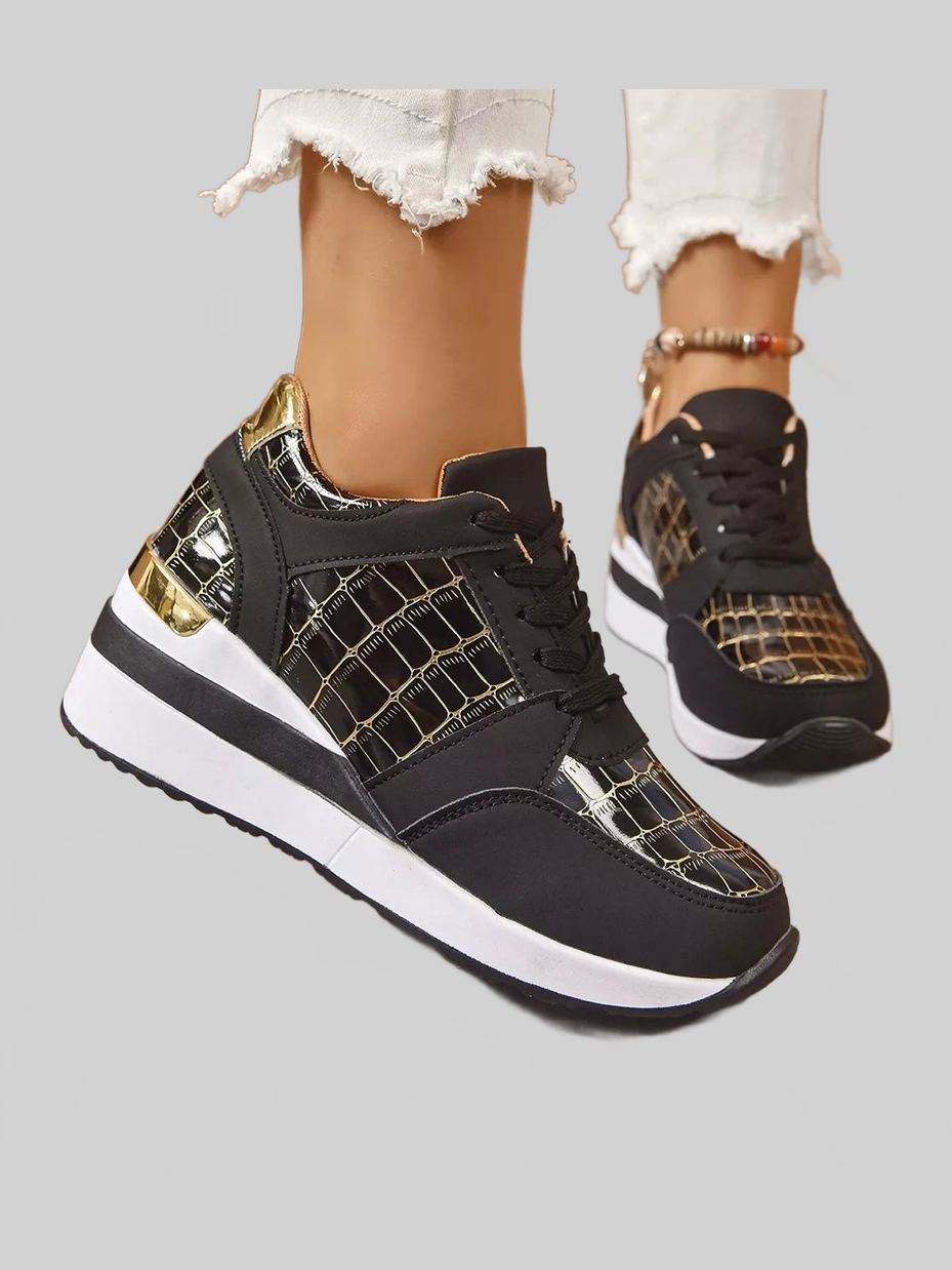 Women Lace Up Round Toe Sneakers nicholesgifts